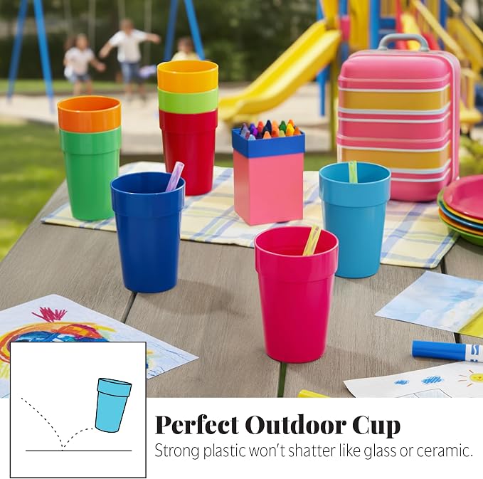 US Acrylic Spectrum Unbreakable Plastic 10 ounce Stackable Juice Tumblers in 8 - Image 6