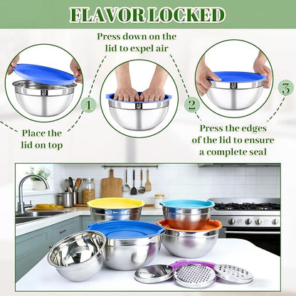 8PCS Mixing Bowls with Lids Set - Image 5