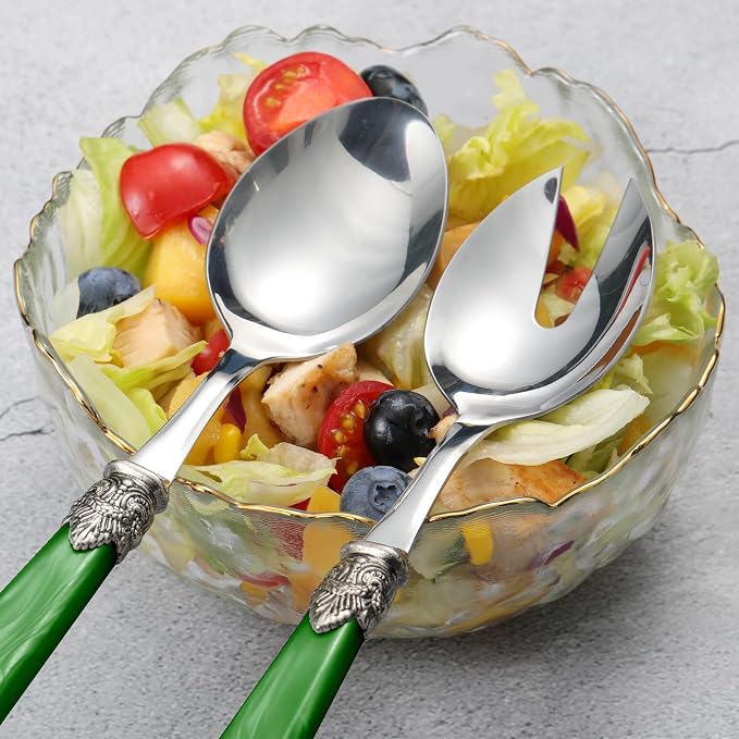 2-piece Salad Servers Stainless Steel Salad Serving Set Salad Fork and Spoon - Image 7