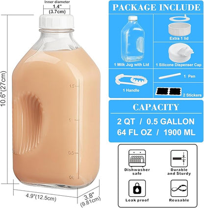 Syntic 64 Oz Glass Milk Bottle - Image 3