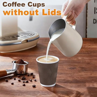 BYSNOW 150 Pack 8 oz Coffee Cups, Insulated Disposable Hot Paper Cups | - Image 4