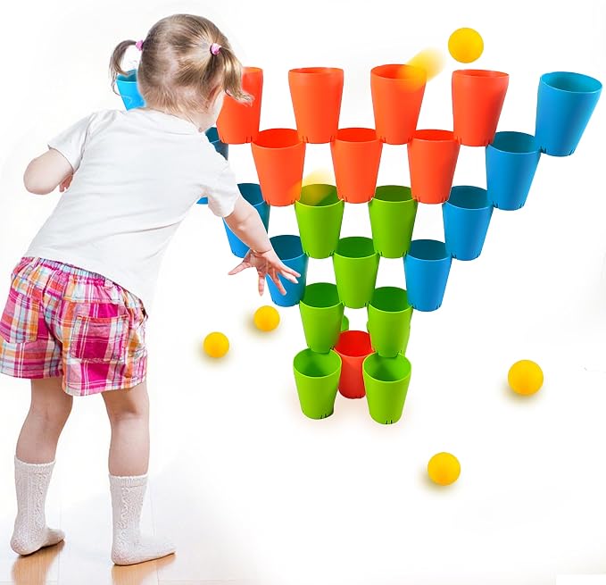 3-in-1 Cup Stacking Set; Toddler to Young Kids Quick Stacking Cups Game; - Image 6