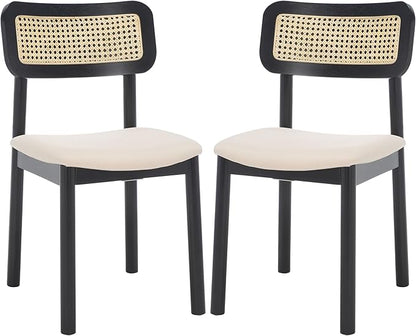 SAFAVIEH Home Collection Egon Coastal Black/White Dining Chair Set of 2