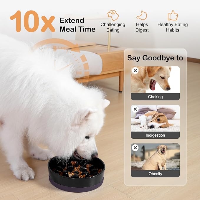 Sted Ceramic Slow Feeder Dog Bowls - Image 3