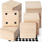 60 Pieces Unfinished Wood Coasters, GOH DODD 4 Inch Wooden Blanks with Non-Slip Pads for Laser Engraving Wood Burning Staining Painting Decoupage Housewarming Gifts Wedding Crafts Education, Square