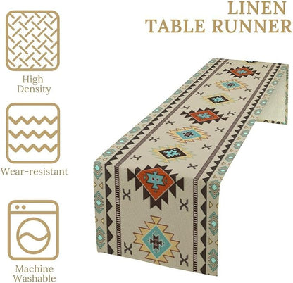 Aztec Southwest Table Runner, Ethnic Style Design Geometric Table Runners - Image 4