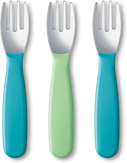 NUK Kiddy Cutlery Forks, Durable Stainless Steel, BPA & Latex-Free, 18+ Months by Unknown