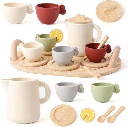 Youuys Wooden Tea Party Set for Toddler 3-5, Kids Tea Sets for Little Girls 4-6 - Image 9