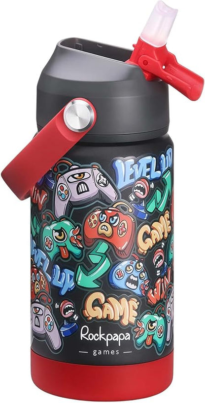rockpapa 14 oz Kids Insulated Water Bottle，Stainless Steel Toddler Cups by rockpapa