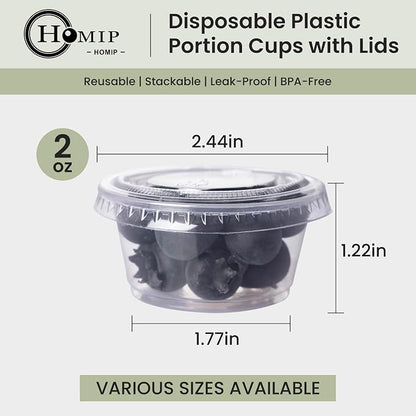 HOMIP 100PACK 2oz Plastic Portion Cups - Image 2