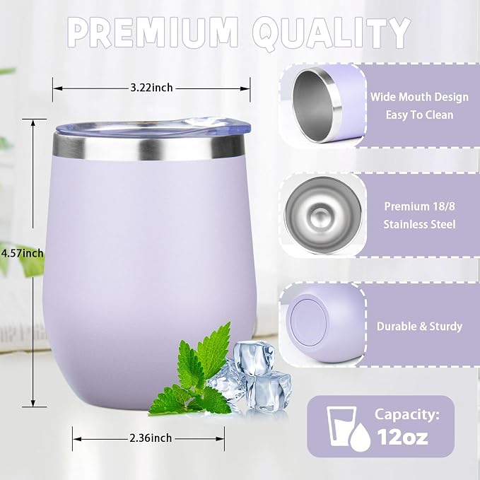 12oz/4 Pack Stainless Steel Wine Tumbler - Image 2