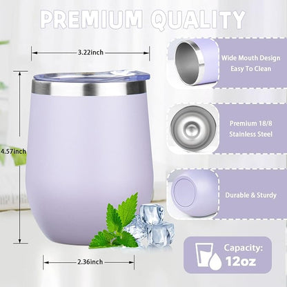 12oz/4 Pack Stainless Steel Wine Tumbler - Image 2