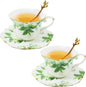 Country Roses Porcelain Tea Cup and Saucer Set by Unknown