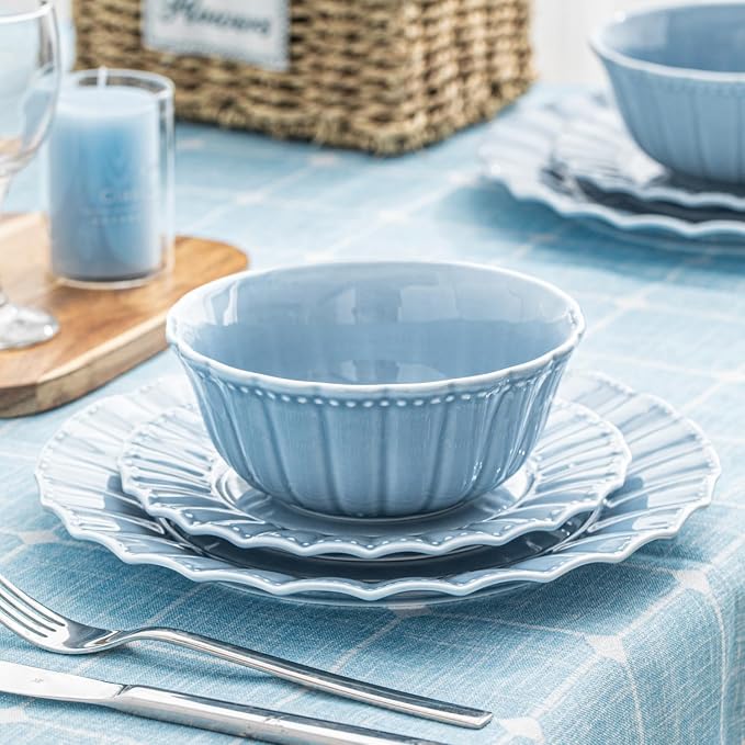 HOMBENE Blue Porcelain Fruit Bowls, 4.7 Inch Serving Bowls, Ice Cream Bowl - Image 4