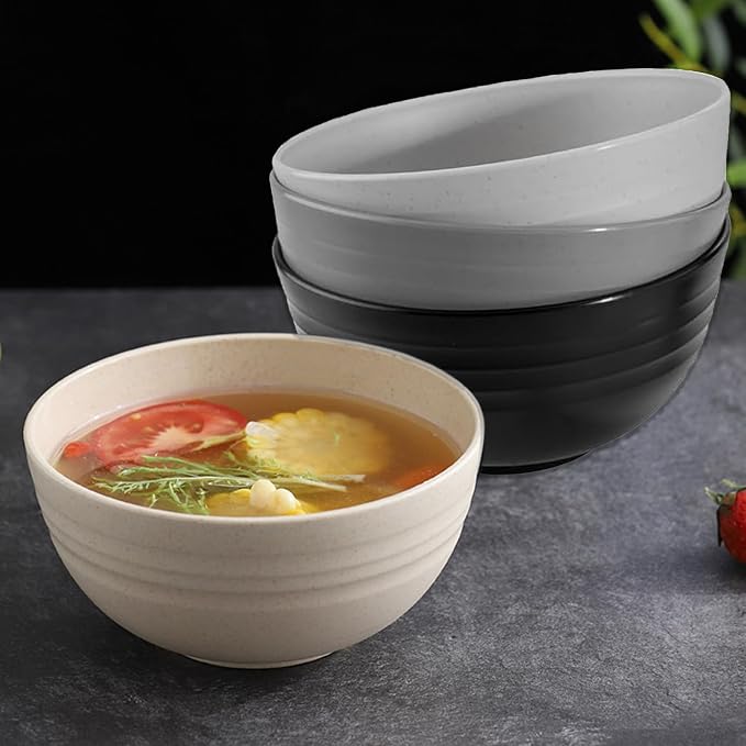Unbreakable Wheat Straw Cereal Bowls Set of 4, 24 oz Microwave and Dishwasher - Image 3