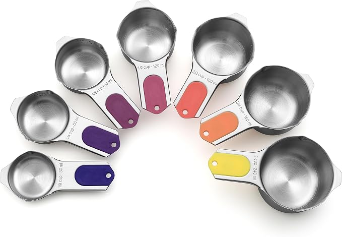 Spring Chef 7 Magnetic Stainless Steel Measuring Cups Set, Mountain Sunrise | by SpringChef