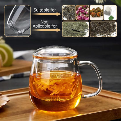 DOPUDO Glass Teacups 4 Pack Glass Tea Cup - Image 2