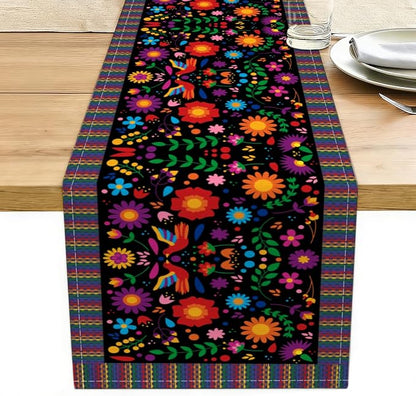 Bird Dia De Los Muerto Serape Mexican Table Runner, Cinco De Mayo Day | The by Unknown