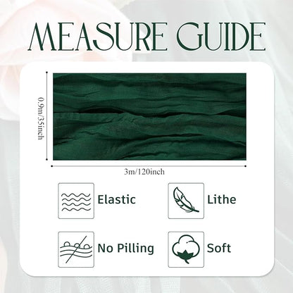 Cheesecloth Table Runner Emerald Green 10FT Boho GauzeRunner - Image 2
