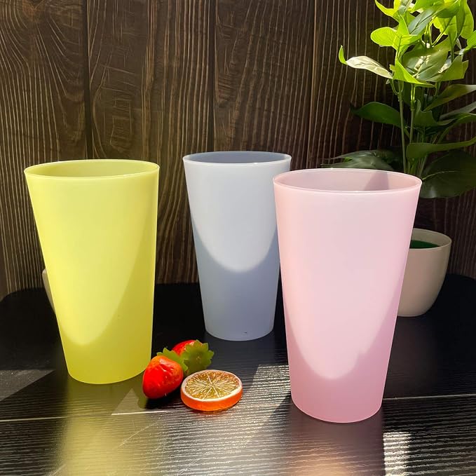 32 oz Plastic Cups Large Reusable set 12, Plastic Tumbler Assorted | Food Grade - Image 5