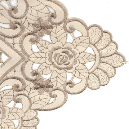 Arzoe Embroidered Lace Table Runner Elegant Vintage Mantel Scarf Dresser - Image 4
