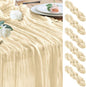 Cheesecloth Table Runner Beige 10FT Boho Gauze Runner, 6 Pack | 120 Inch Cheese by Wokceer