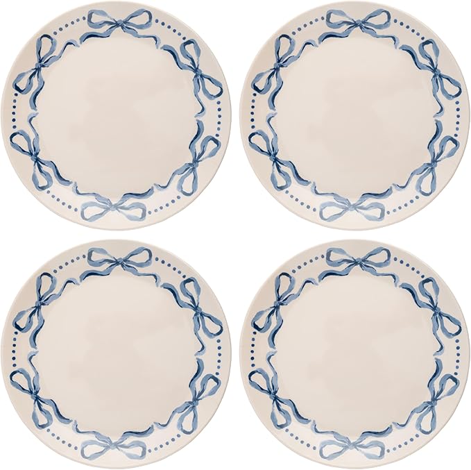 Karma, 8.75 inches Melamine Salad Plates Set of 4, Reusable Dishwasher Safe by KarmaGifts