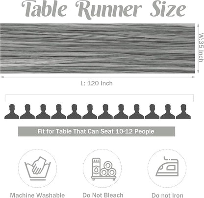 6 Pieces Gray 10FT Cheesecloth Table Runner Boho Gauze Fabric Table Runner - Image 4
