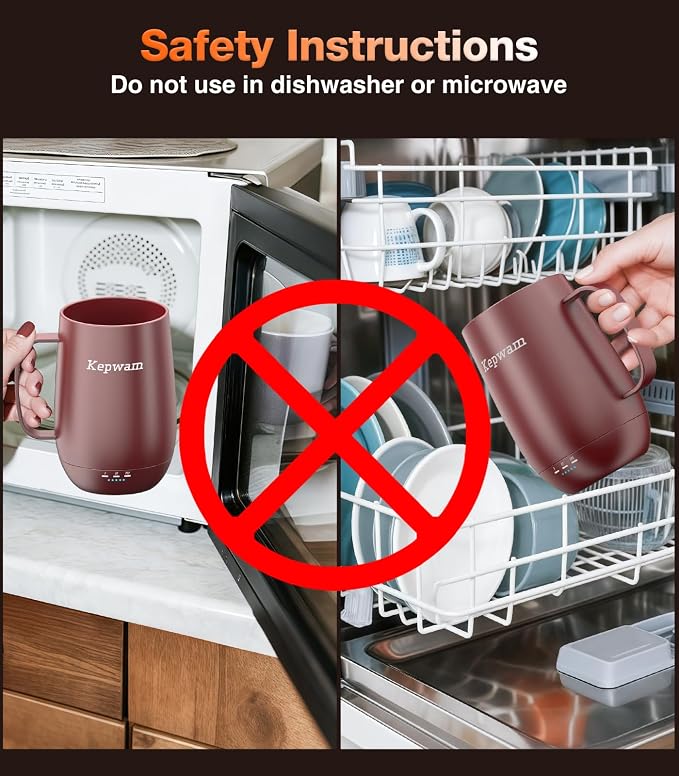 Kepwam Heated Coffee Mug T2-Plus, 20oz Large Capacity Longer Battery Life | - Image 7