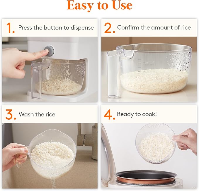 Lifewit Rice Dispenser 25 Lbs, Airtight Storage - Image 8