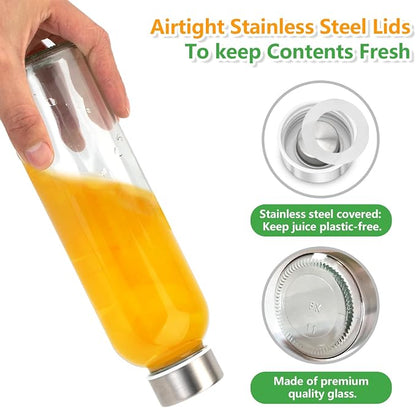Zukro 18 oz Glass Juice Bottles - Image 4