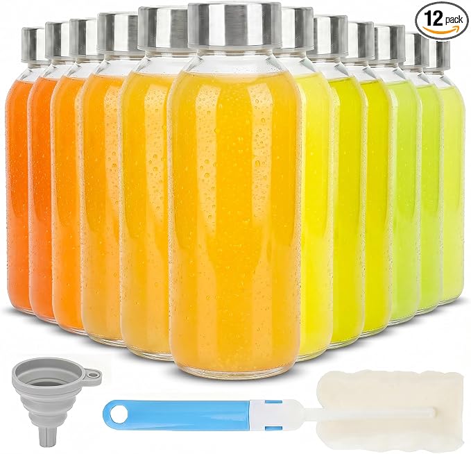 Zukro Glass Water Bottles with Stainless Steel Lids 12 oz, BPA Free 100% Leak by ZukroDrinkware