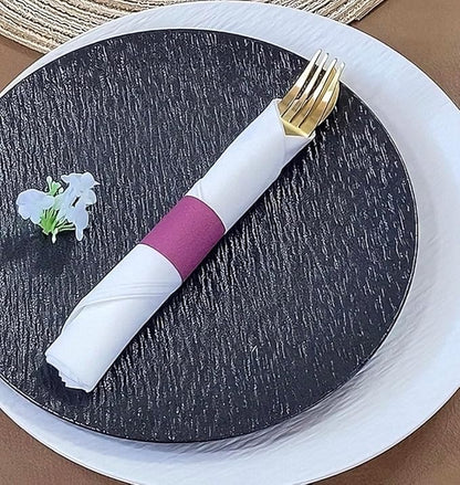 Germiwipe Paper Napkin Bands Box of 500,Napkin Rings Self Adhesive,Silverware Wraps Bands (Burgundy, Burgundy-500pcs)
