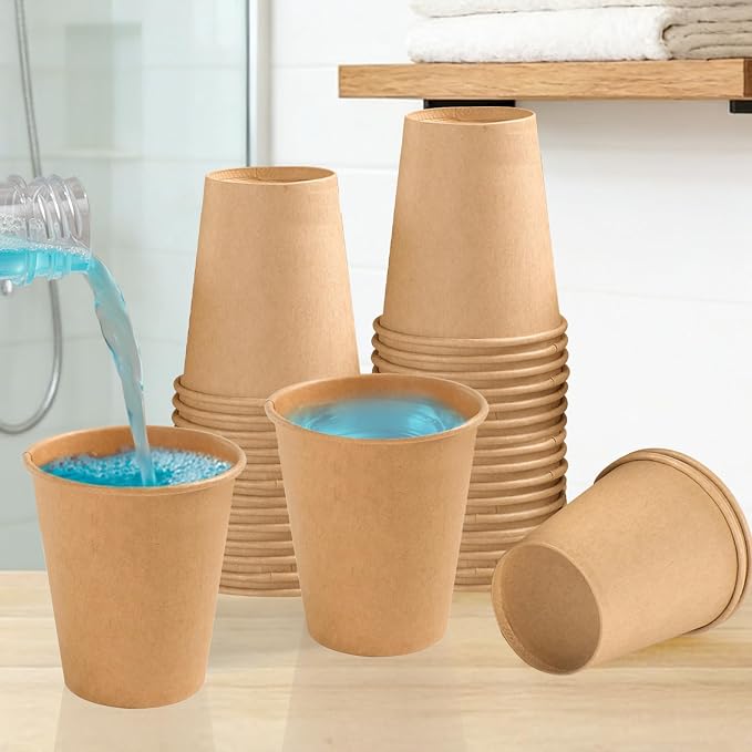 BYSNOW 100 Pack 5 oz Kraft Paper Cups, Small Disposable Bathroom Cups | - Image 6