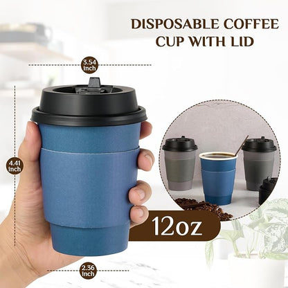 LITOPAK 100 Pack 12 oz Disposable Coffee Cups - Image 2