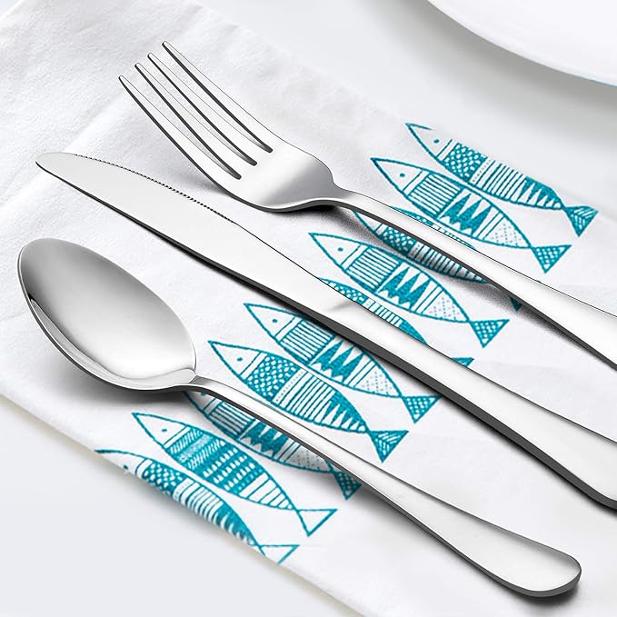 LIANYU 10 Piece Silverware Flatware Set - Image 3