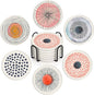 Coasters for Drinks, Ceramic Stone, Flower Circles | Watercolor Doodle by Britimes