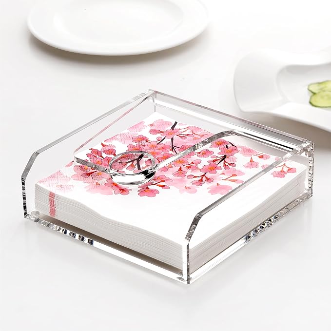 DINGHUO Acrylic Napkin Holder for Table, Suitable for Kitchen, Outdoor & Indoor - Image 2