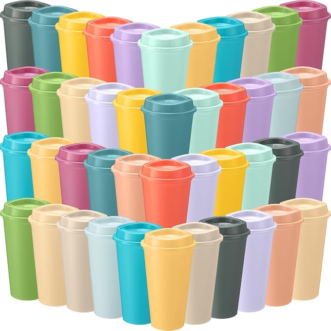 Honeydak 45 Pack 16 oz Reusable Coffee Cups by Honeydak