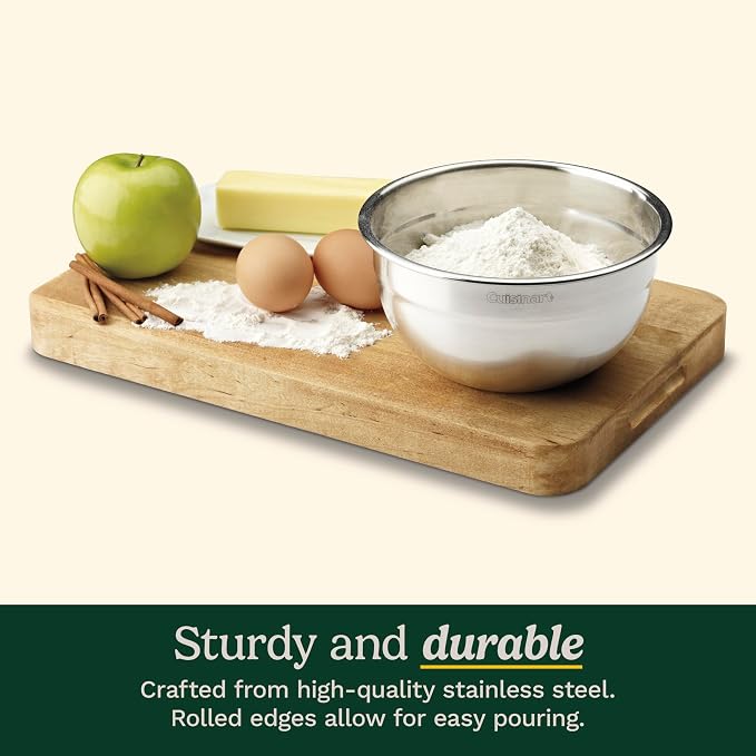 Cuisinart Mixing Bowl Set, Nesting Bowls, Stainless Steel, 3-Piece | 1.5 - Image 5
