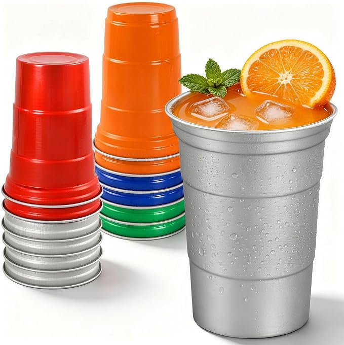 16oz Aluminum Cups Reusable Metal Party Cup by CUPLOOV