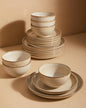 Stoneware Dinnerware Sets for 6, 18 Pieces Ceramic Plates and Bowls Sets by Pokini