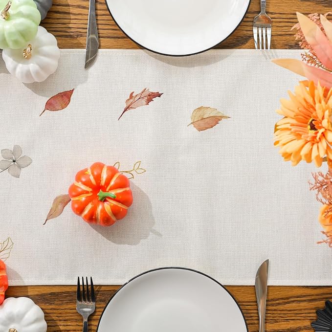 Siilues 220 GSM Fall Table Runner 13x120 Inch Home Party Decor | Watercolor - Image 5