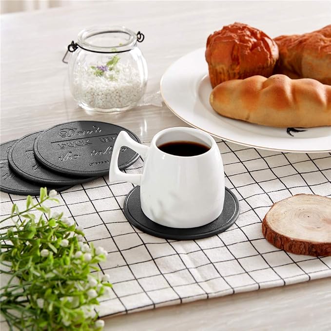 Funny Coasters, Thipoten 6 Pcs Leather Coasters - Image 5