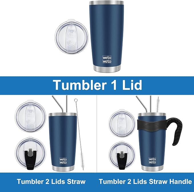 WETOWETO 20oz Tumbler, Stainless Steel Vacuum Insulated Coffee Travel Mug - Image 2