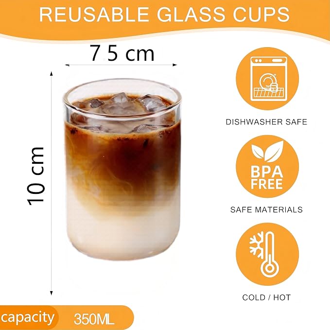 12 pieces round glass cups 12oz modern highball glasses cute cocktail glasses - Image 2