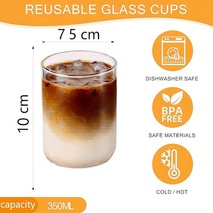 12 pieces round glass cups 12oz modern highball glasses cute cocktail glasses - Image 2