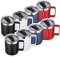 Volhoply 14oz Insulated Stainless Steel Coffee Mug with Lid Bulk 8 Pack,Double Wall Vacuum Travel Coffee Cup with Handle,Reusable Cups Tumbler Cup, Camping Mugs Keep Hot,Ideal Gifts(Assorted,8)
