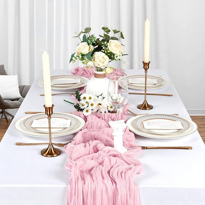 10 Pack 17 x 108 Inch Pink Table Runner Cheesecloth | Gauze Cheese Cloth - Image 3