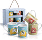 3.5oz Espresso Coffee Cups Set of 4, Cute Dog and Cat Pattern Demitasse Cups by MFoffice
